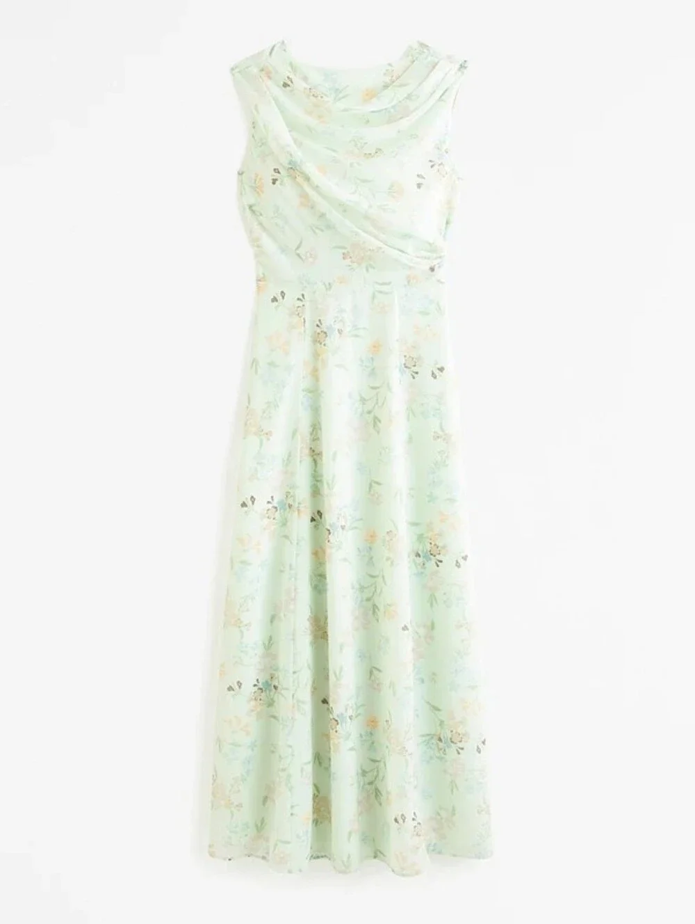 Abercombrie & Fixh NWT Sleeveless Floral Cowl Back Maxi Dress - Mint Size M